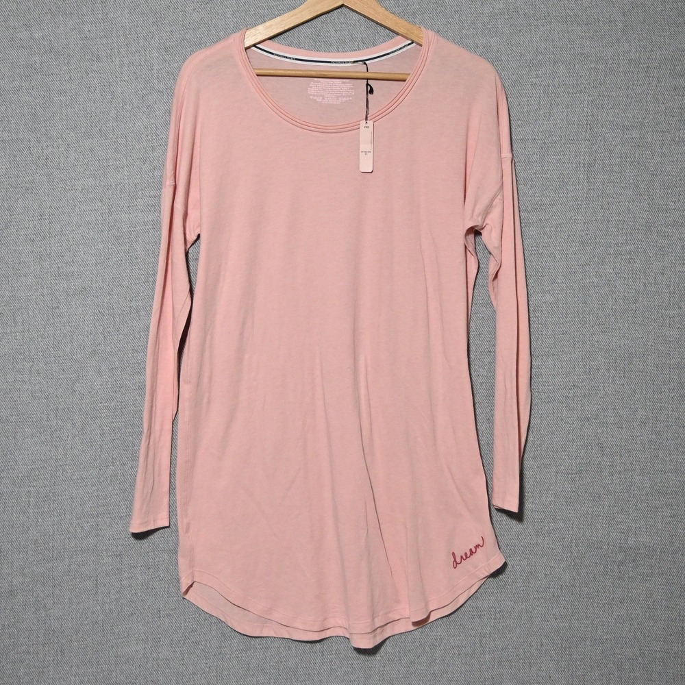 Victoria's Secret Sleep Shirt Womens Long Sleeve Dream Graphic XS Pink